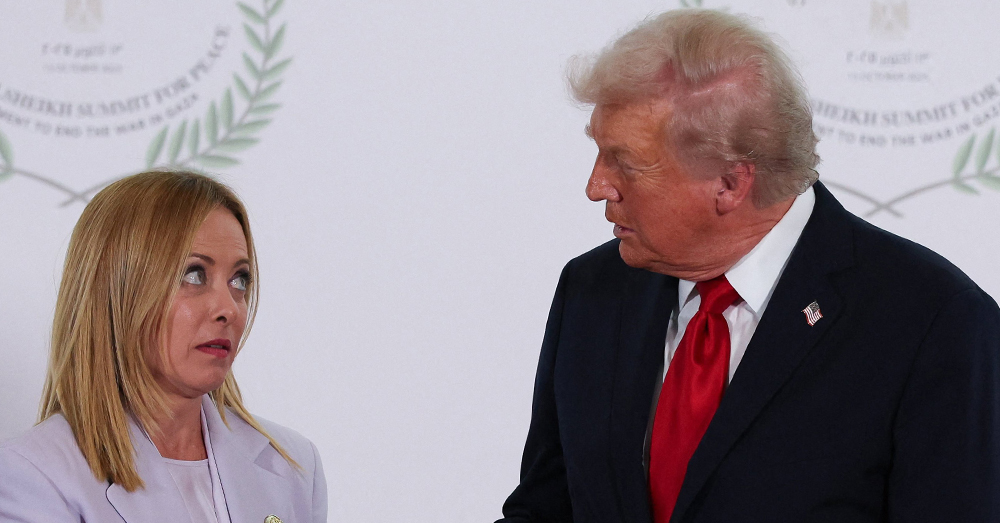 Trump-fluisteraar Giorgia Meloni is in ongenade gevallen (Photonews)