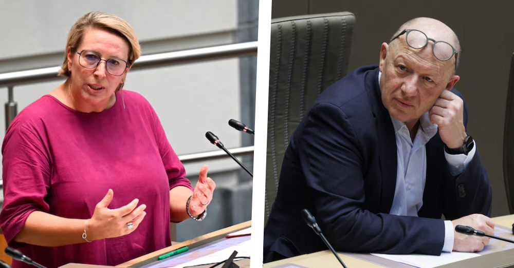 Caroline Gennez en Hans Bonte van Vooruit. Foto: Belga
