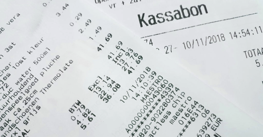 Kassabon als illustratiebeeld. Foto: Pexels