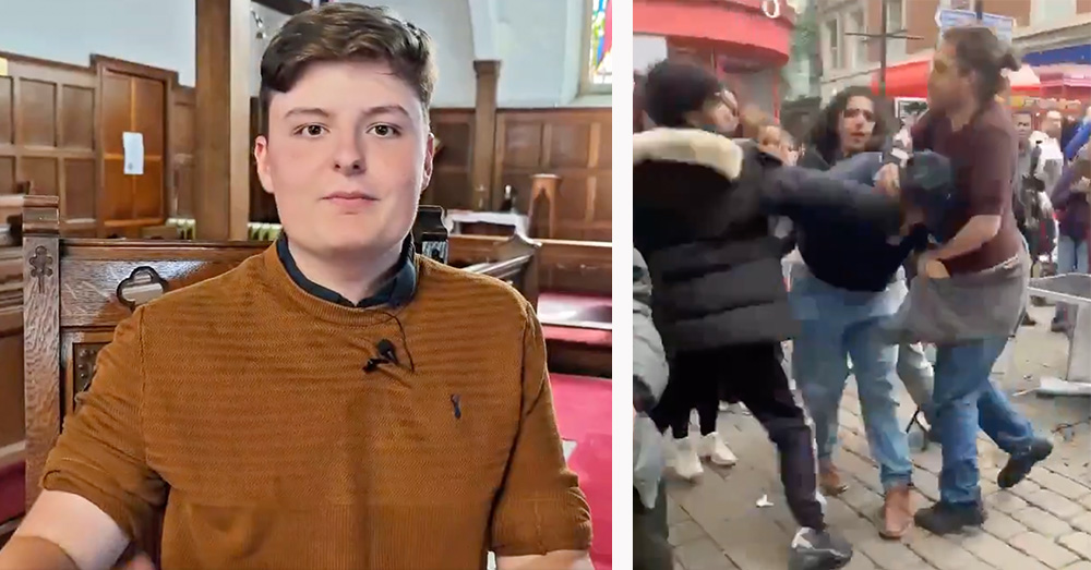 Migranten in Manchester stampen conservatieve influencer in het ziekenhuis