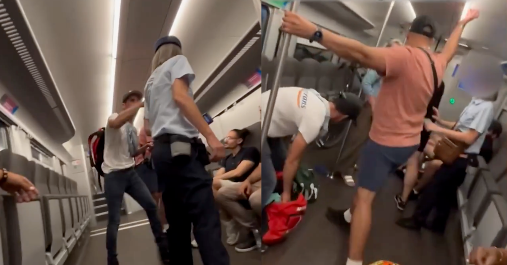 De man gedroeg zich agressief tegenover de treinbegeleidster. Foto: X