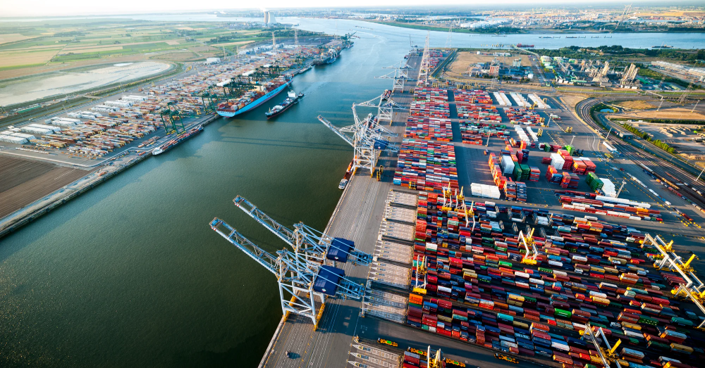 Beeld van de Antwerpse haven. Foto: Stad Antwerpen