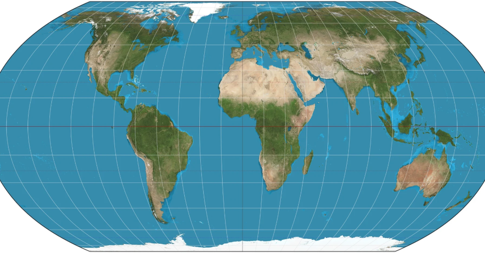 De Equal-Earth projectie (Wikimedia Commons)