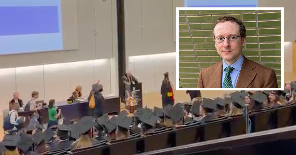 Freddy Mortier hekelde de lynchpartij van collega's tegen Nathan Cofnas, waarop studenten hun eigen proclamatie verlieten (Eigen Redactie)