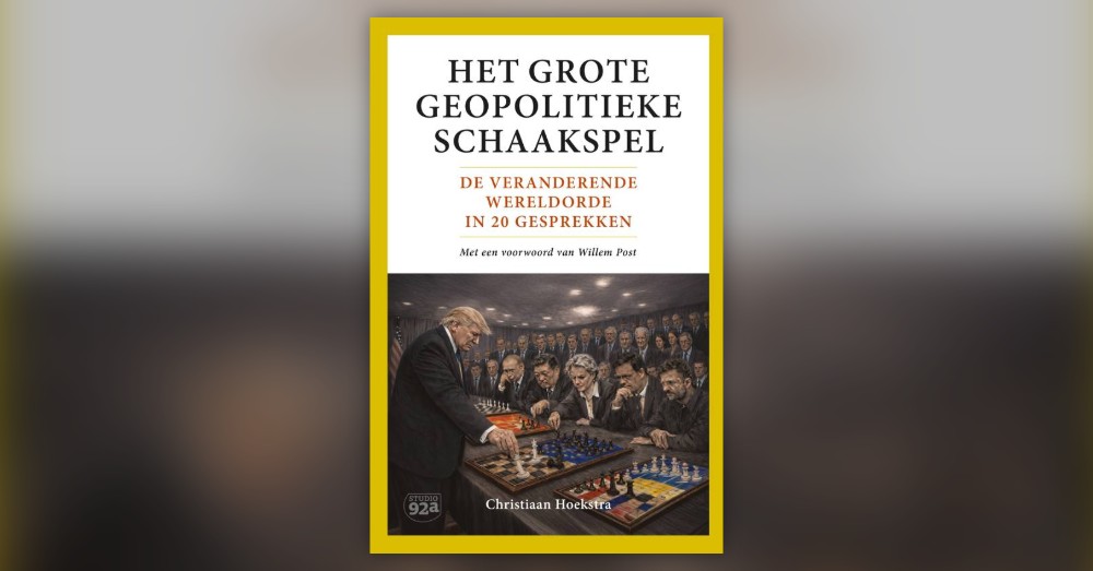 Boekcover van Het grote geopolitieke schaakspel met Trump aan een schaakbord
